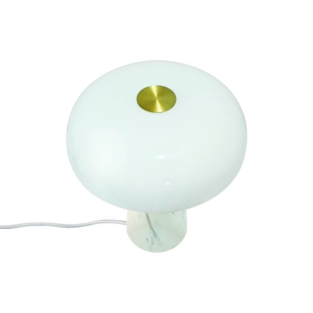 Lampa stołowa marmurowa podstawa i biały klosz Glossy NO2520015001 - Design for The People